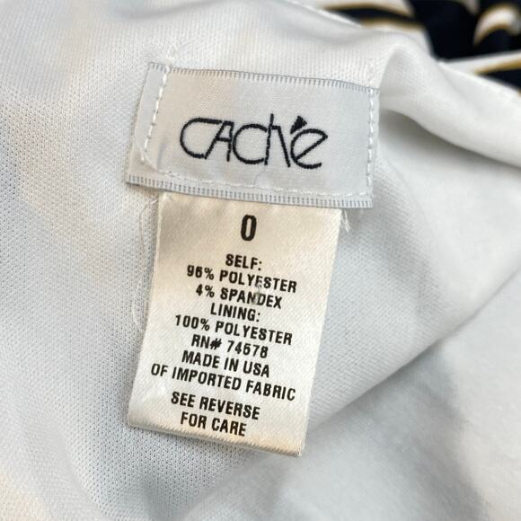 Vintage Cache Animal Print Zebra Dress Black & White Jersey 0 Safari Vacation - Picture 5 of 7